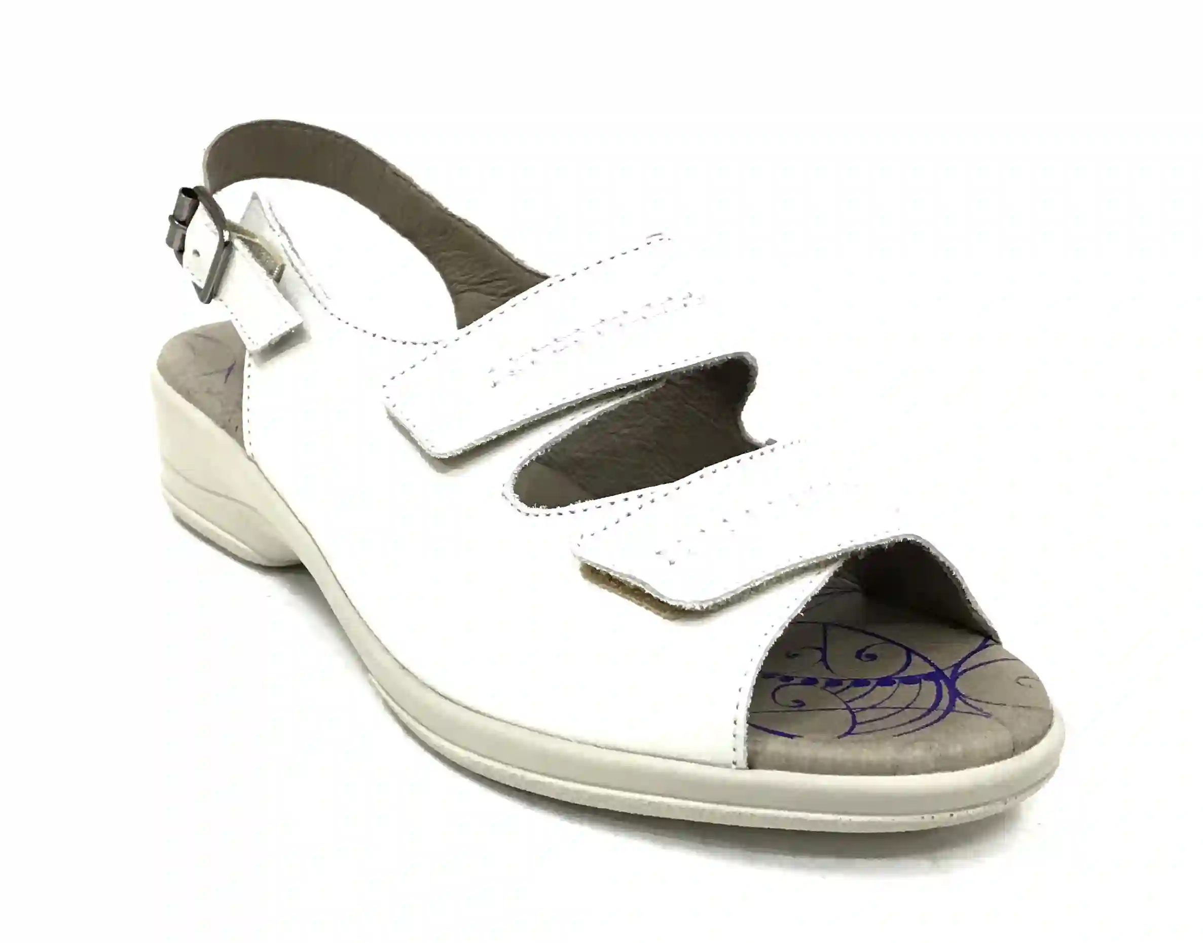 Flex & Go 62a 4579 Sandalia White Woman Dos Velcros