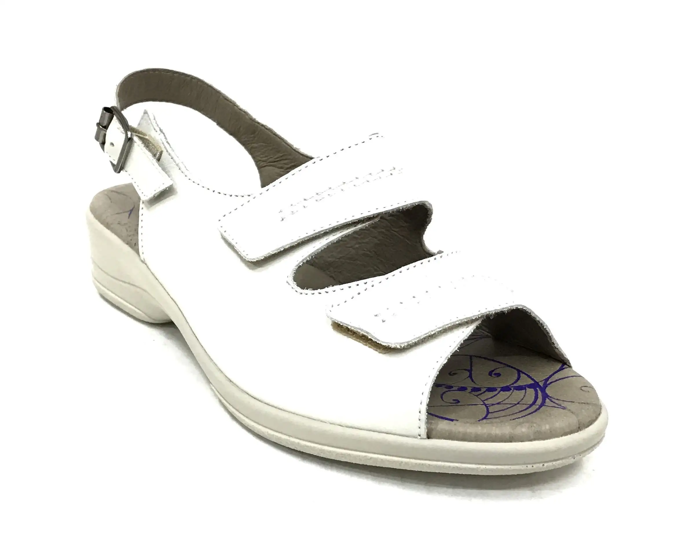 Flex & Go 62a 4579 Sandalia White Woman Dos Velcros
