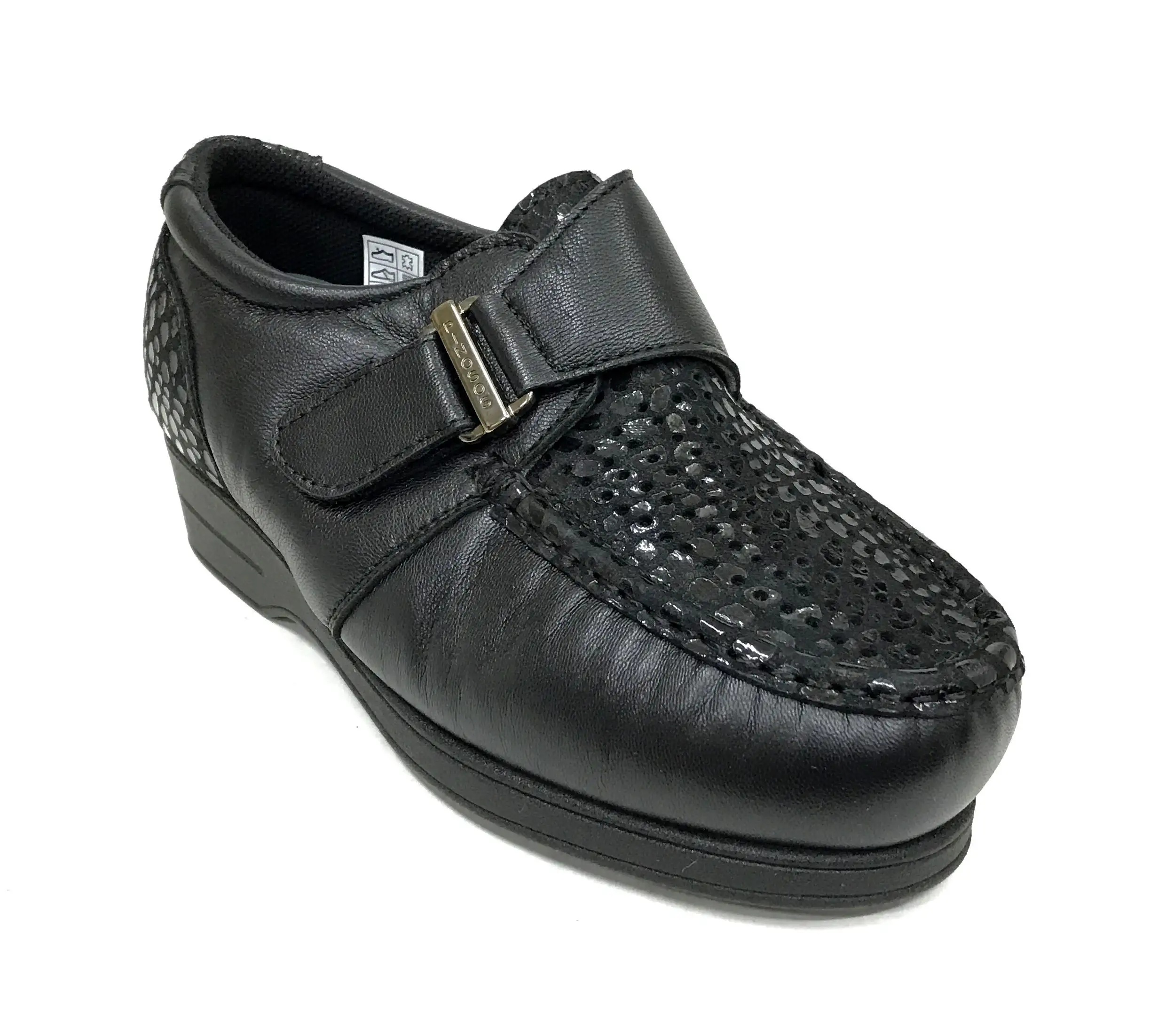 Pinoso's 09 6515-H Black Shoe Woman Diabetic Foot