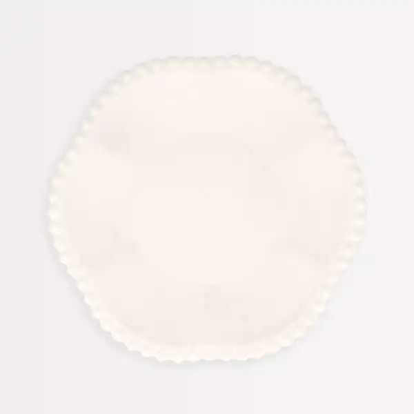 Platos compostables crema con borde de puntos (pack de 8)