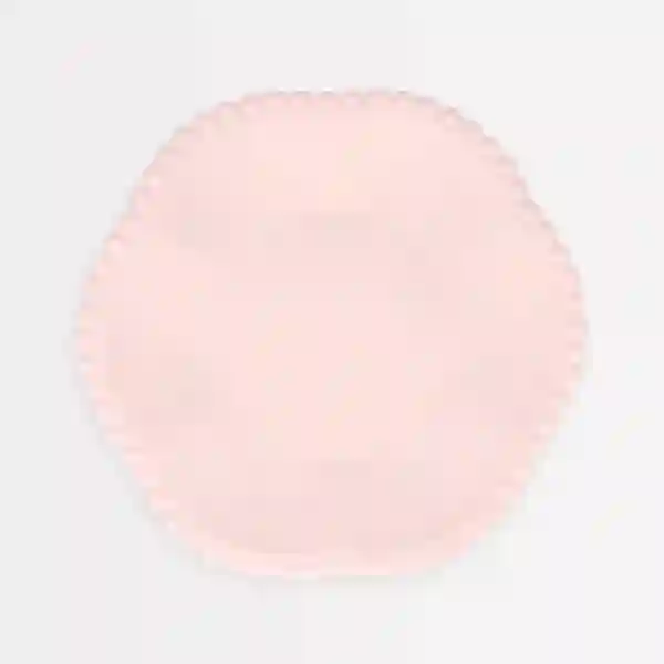 Platos compostables rosa con borde de puntos (pack de 8)