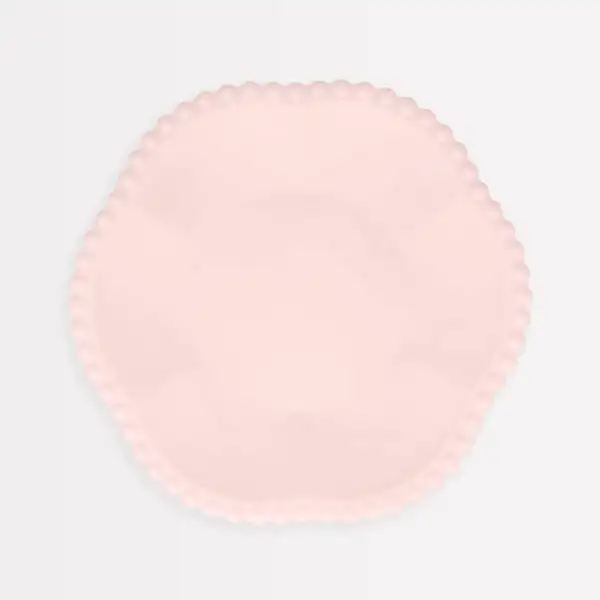 Platos compostables rosa con borde de puntos (pack de 8)