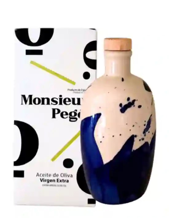 12x Monsieur Pegó Hojiblanca - Botella de cerámica 250 ml.