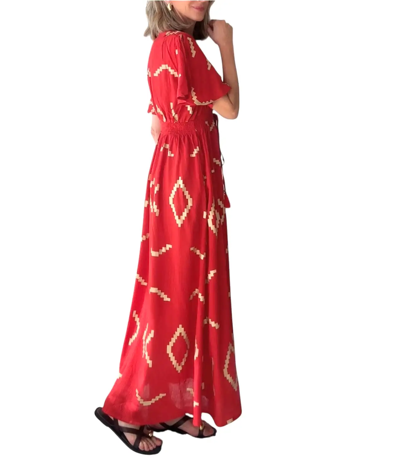 Vestido teja&dorado - Imagen 2