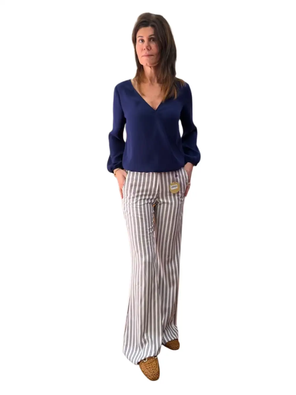 Pantalón DEMI Rayas Azul - Imagen 2