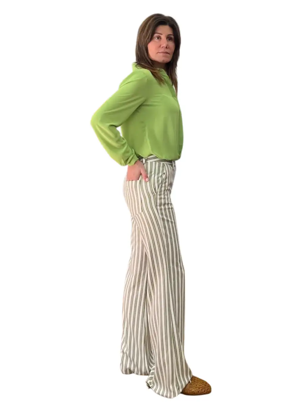 Pantalón DEMI Rayas Verde - Imagen 2