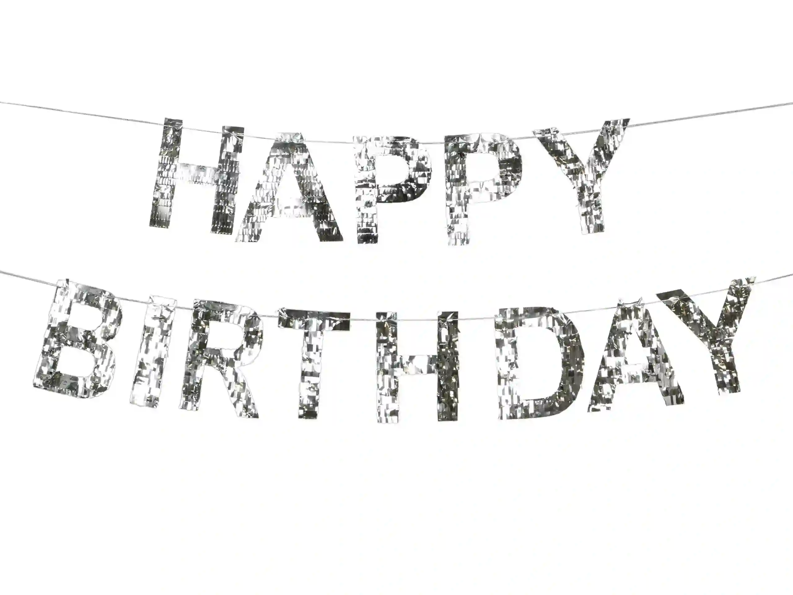 GUIRNALDA HAPPY BDAY FLECOS PLATA
