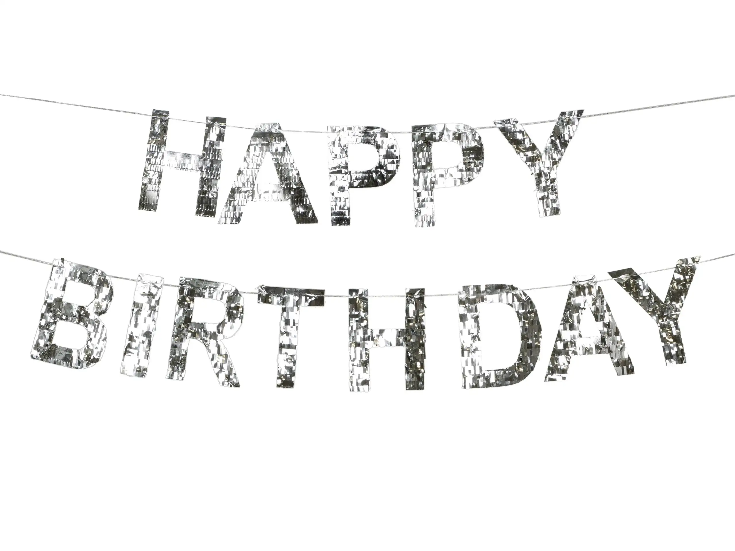 GUIRNALDA HAPPY BDAY FLECOS PLATA