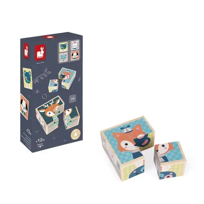 Forest Animal Cubes 4 pieces Janod - Image 8