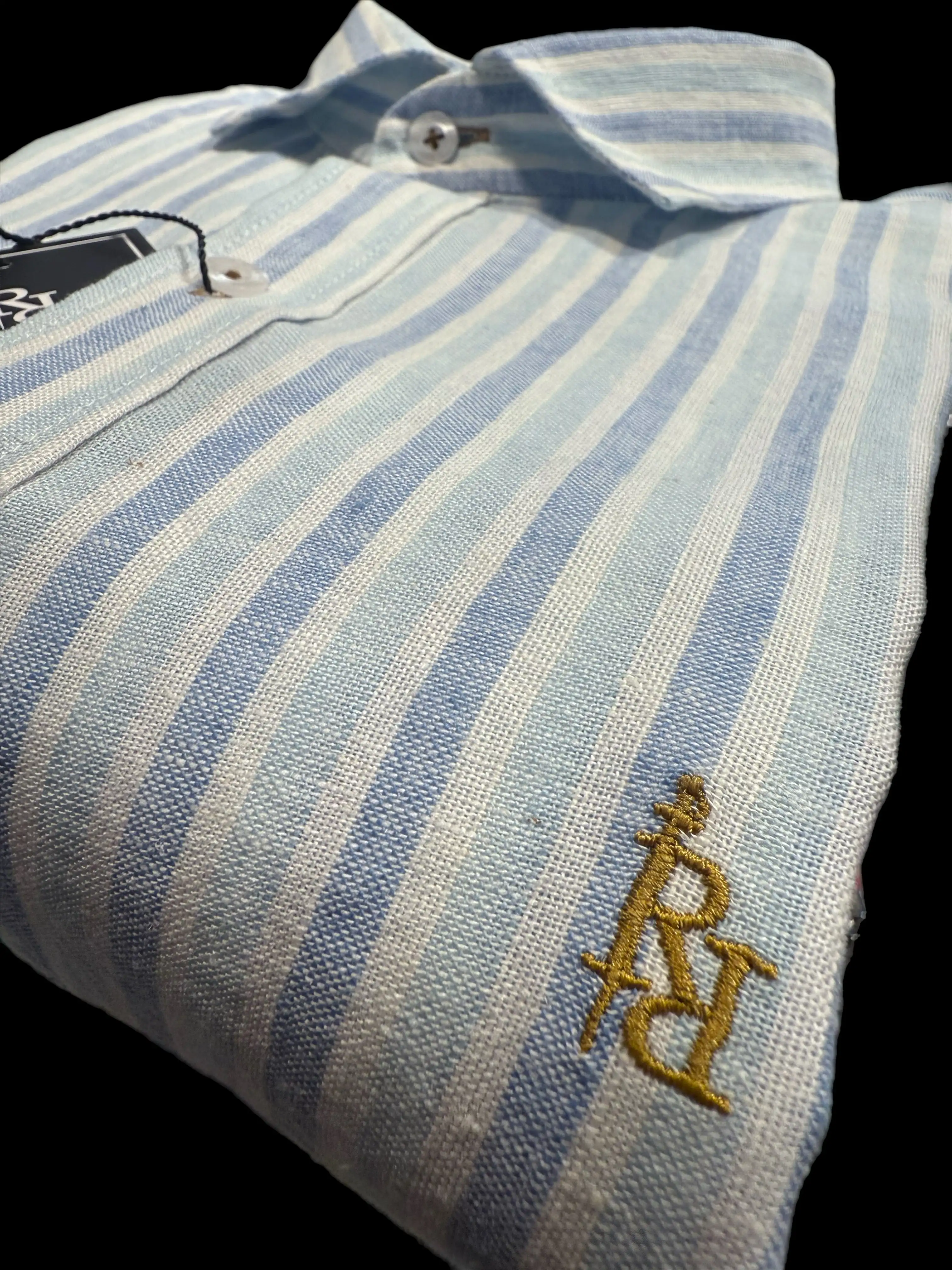 Blue striped linen shirt rquer