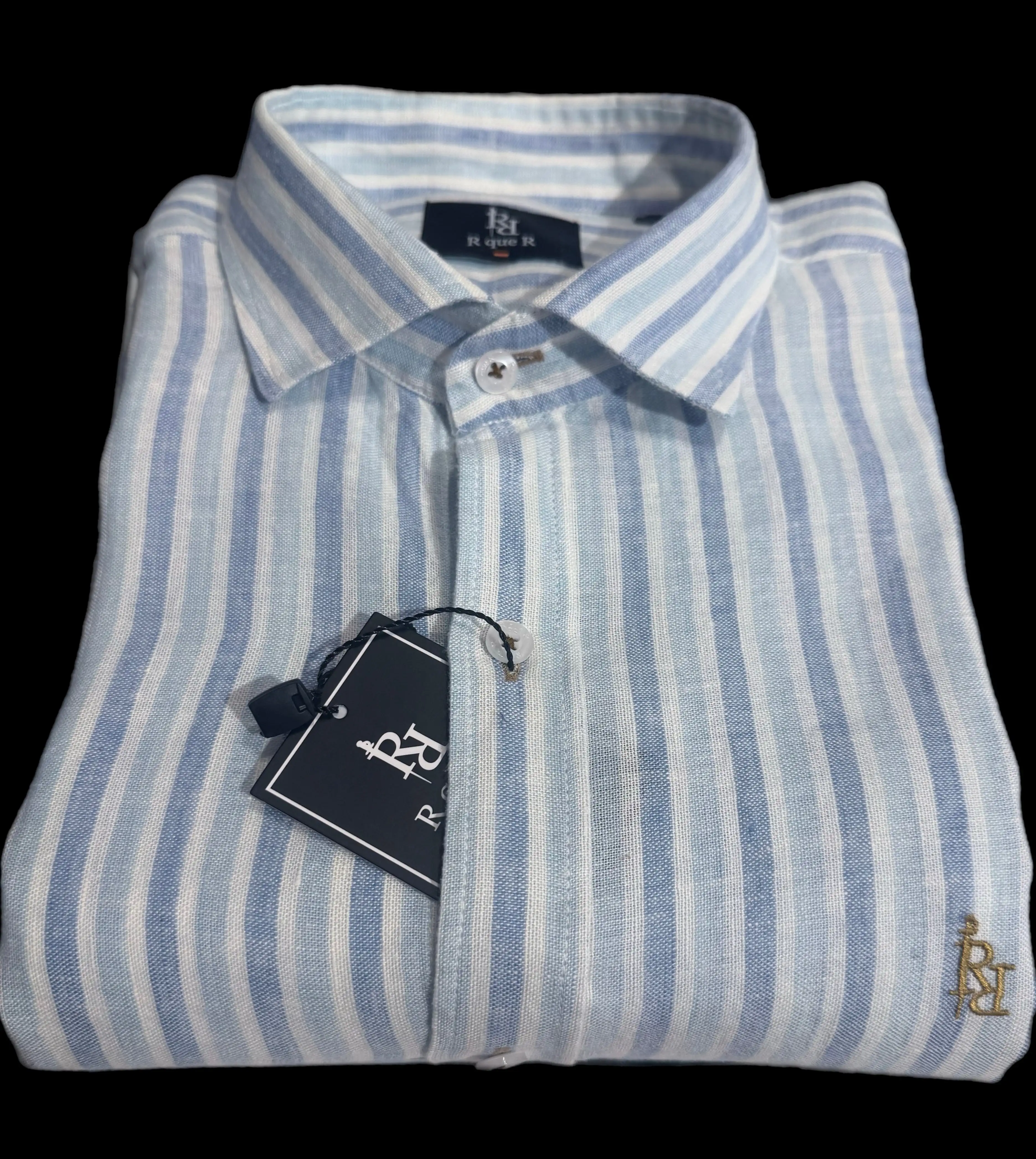 Blue striped linen shirt rquer - Image 2