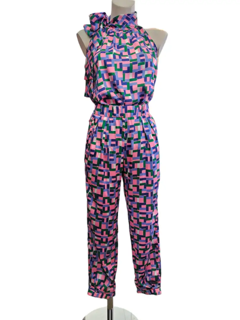 Top halter cuadros rosa - Imagen 3