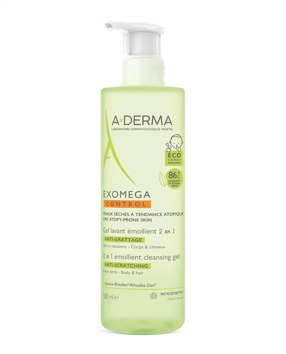 A-DERMA EXOMEGA GEL EMOLIENT DAS DAS 2 IN 1,500 ML