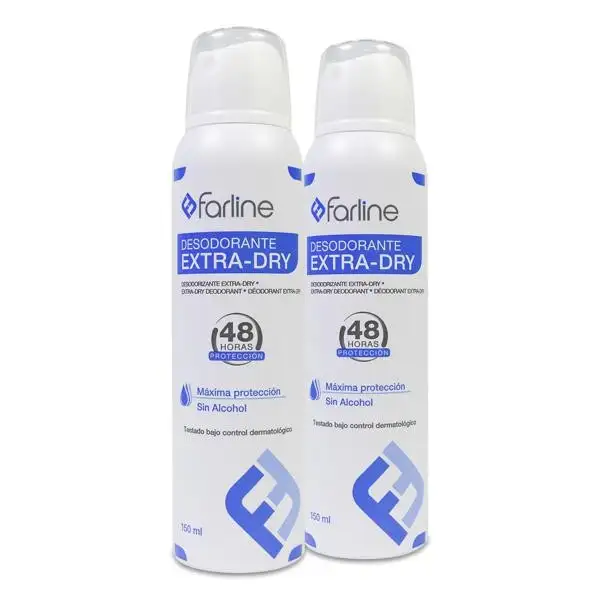 Farline Deodorant Spray Extra-Dry 48h 2x150ml