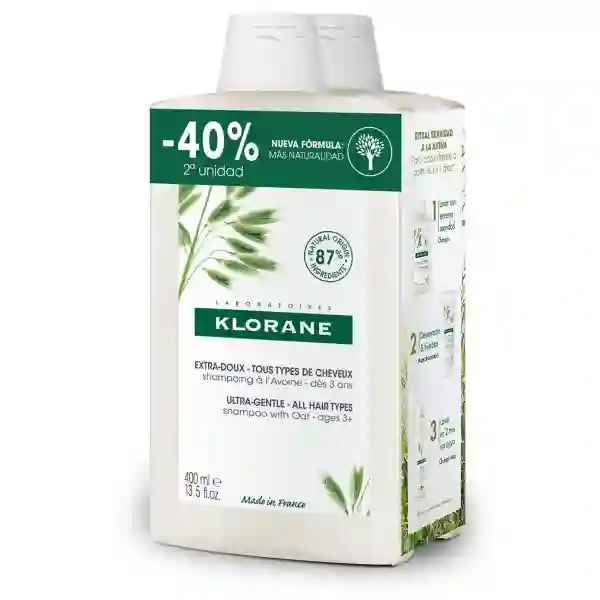 Klorane Pack Duo Champú Avena 2 x 400 ml