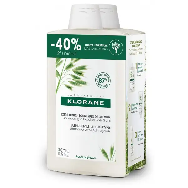 Klorane Pack Duo Champú Avena 2 x 400 ml