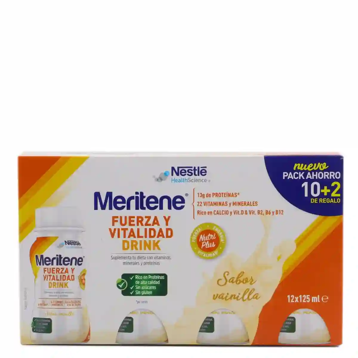 Meritene DRINK strength and vitality vanilla flavor 10+2 uds 125 ml