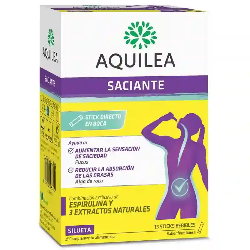 Aquilea Silueta Saciante 15 Sticks sabor Frambuesa 15 ml