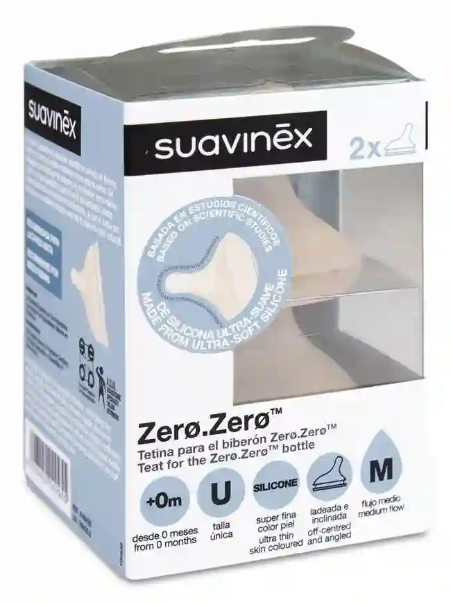 SUAVINEX TETINA SILICONA TS 2 UDS ZERO ZERO