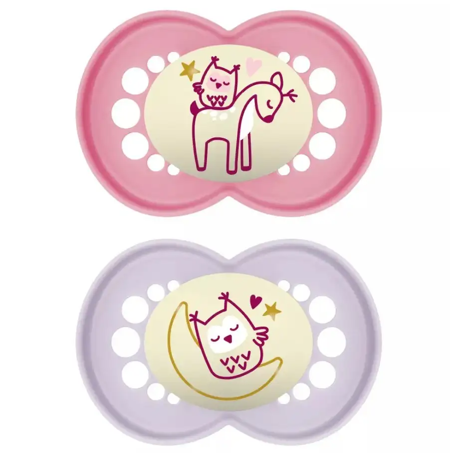 Mam Chupete Original Pure Night Silicone +16m Pink