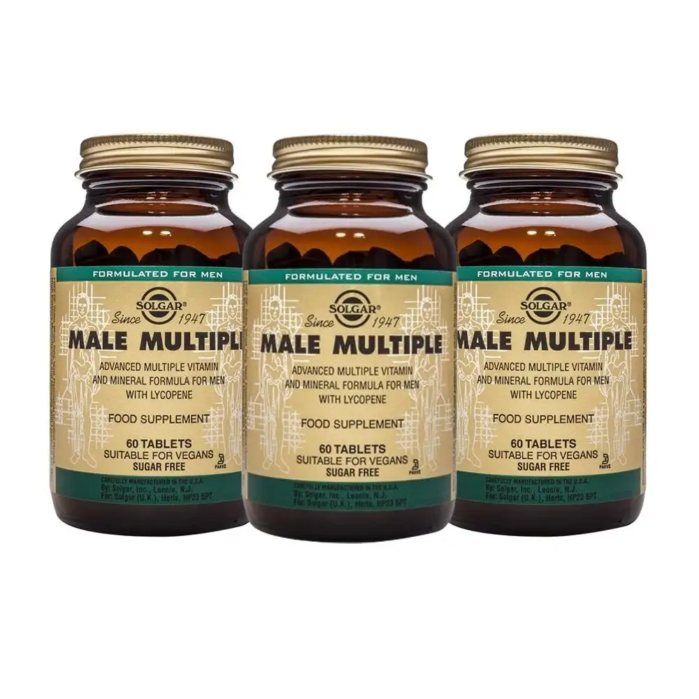 SOLGAR MULTIPLE MALE 3 X 60 TABLETS TRIPLO!