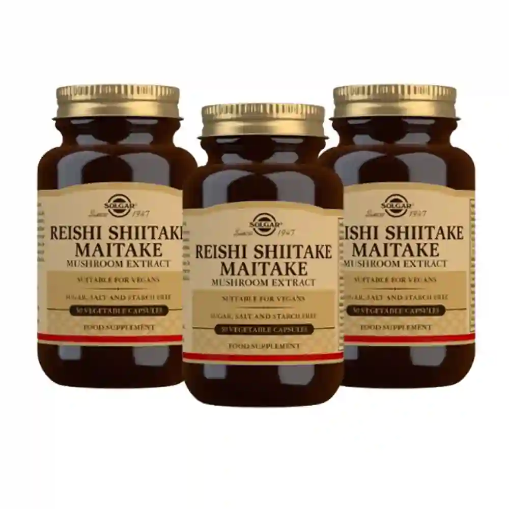 Solgar Reishi Shiitake Maitake 3x50 Capsules TRIPLE!