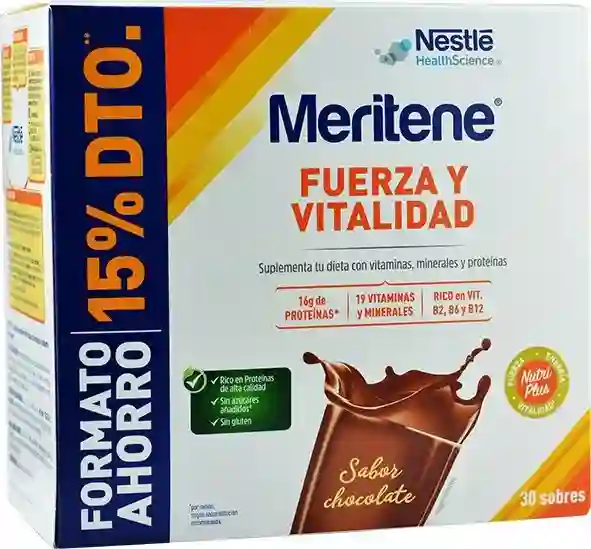 Meritene strength and vitality 30 chocolate envelopes