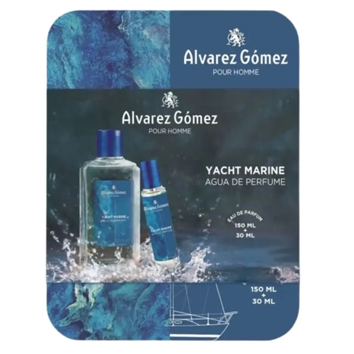 Álvarez Gómez Lata Pour Homme Yacht Marine 150 ml + 30 ml