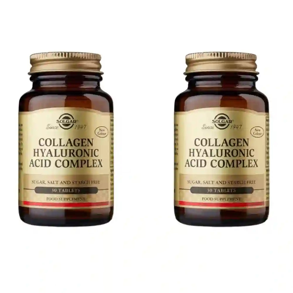 SOLGAR COLLAGEN HYALURONIC ACID COMPLEX 2 X 30 TABLES DUPRO!