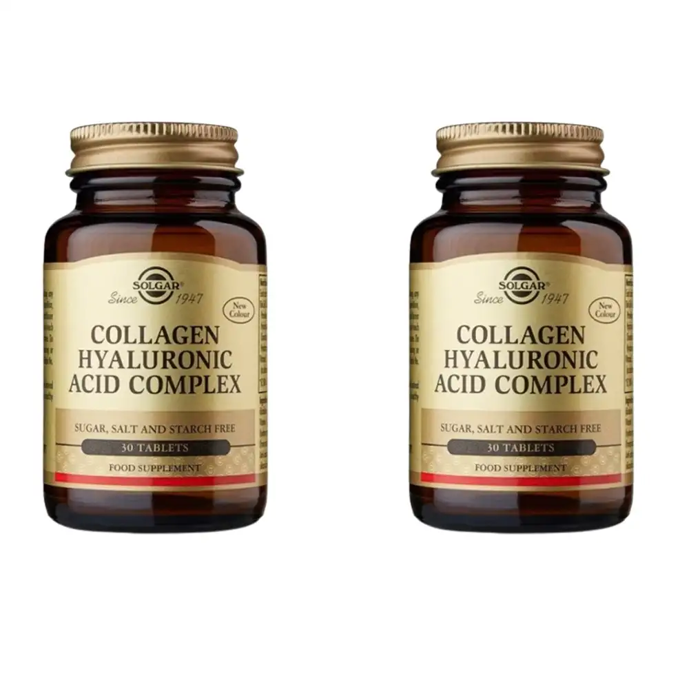 SOLGAR COLLAGEN HYALURONIC ACID COMPLEX 2 X 30 TABLES DUPRO!