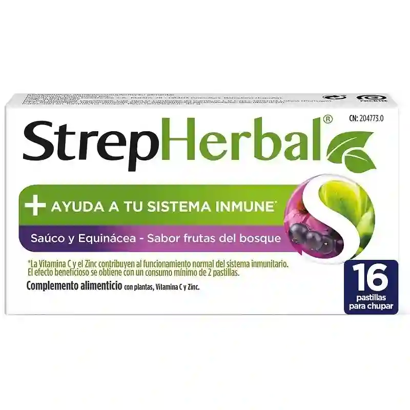Strepherbal 16 Comp Sauco and Echinacea Taste Frutas del Bosque