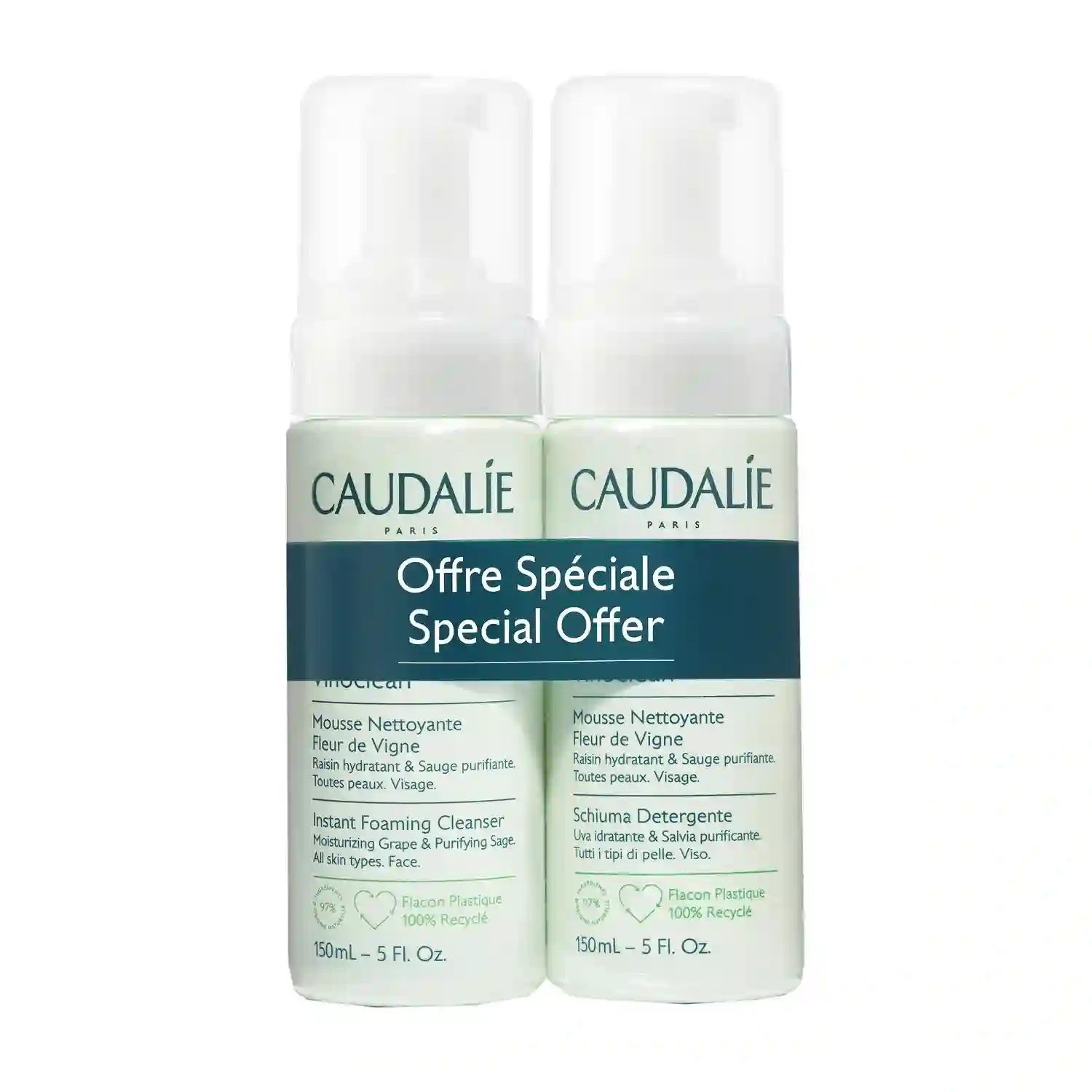 Caudalie Vinoclean Espuma Limpiadora 2 x 150 ml Duplo