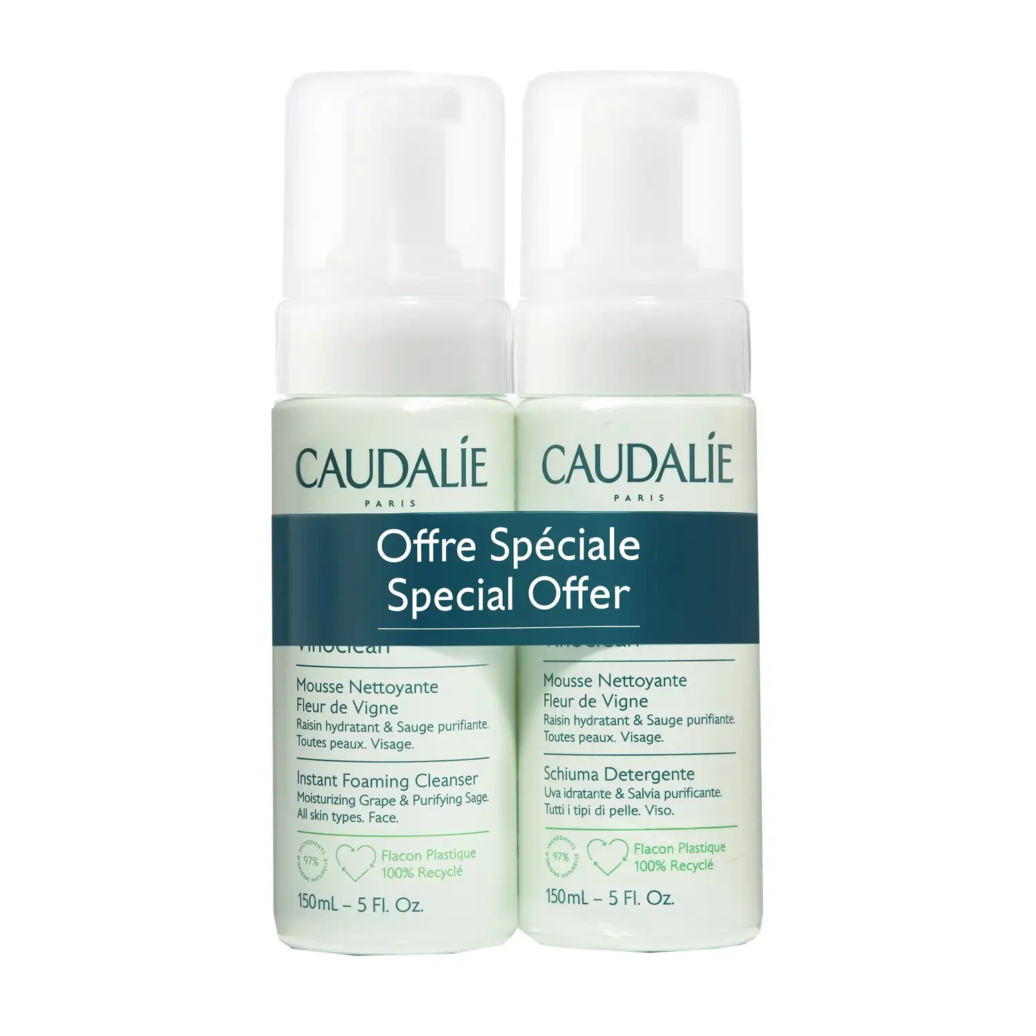 Caudalie Vinoclean Espuma Limpiadora 2 x 150 ml Duplo