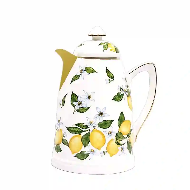 Termo de Porcelana de limón siciliano dorado