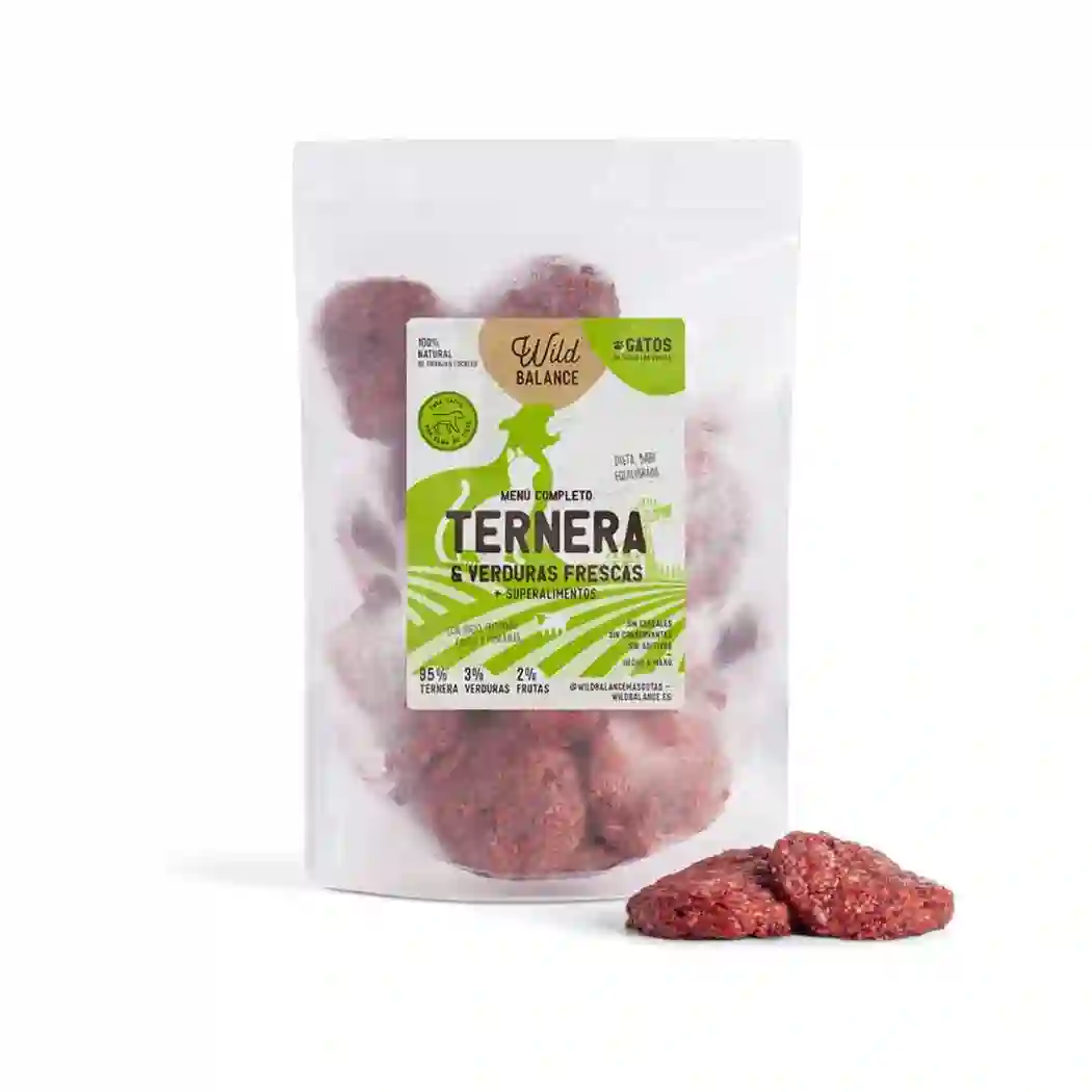 Menú BARF de Ternera con verduras frescas para gatos