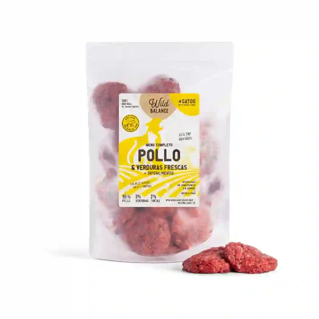 Menú BARF de Pollo con verduras frescas para gatos