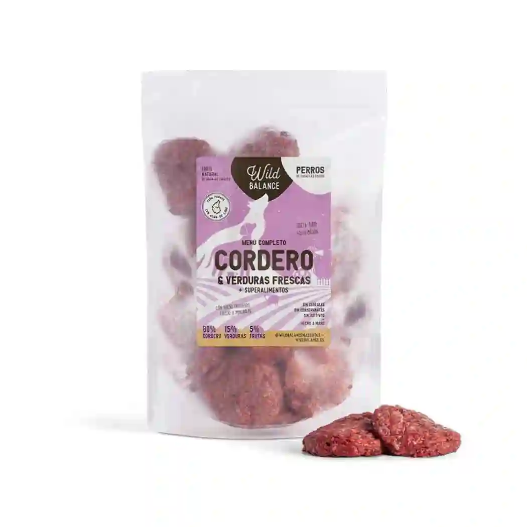 Menú BARF de Cordero con verduras frescas para perros