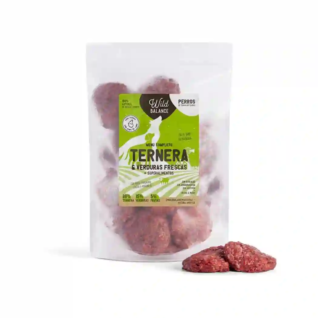 Menú BARF de Ternera con verduras frescas para perros