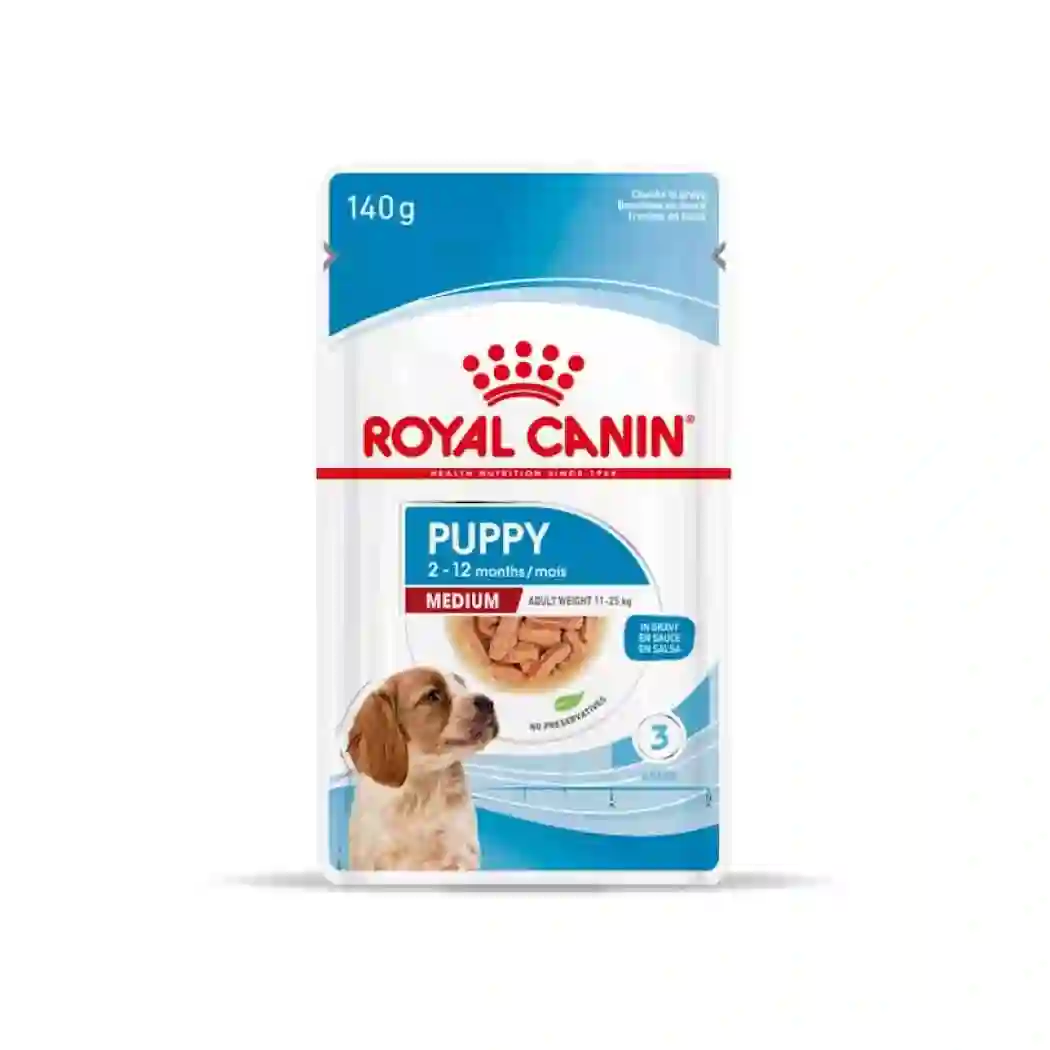 Royal Canin húmedo PUPPY - MEDIUM - Trocitos en salsa 140g