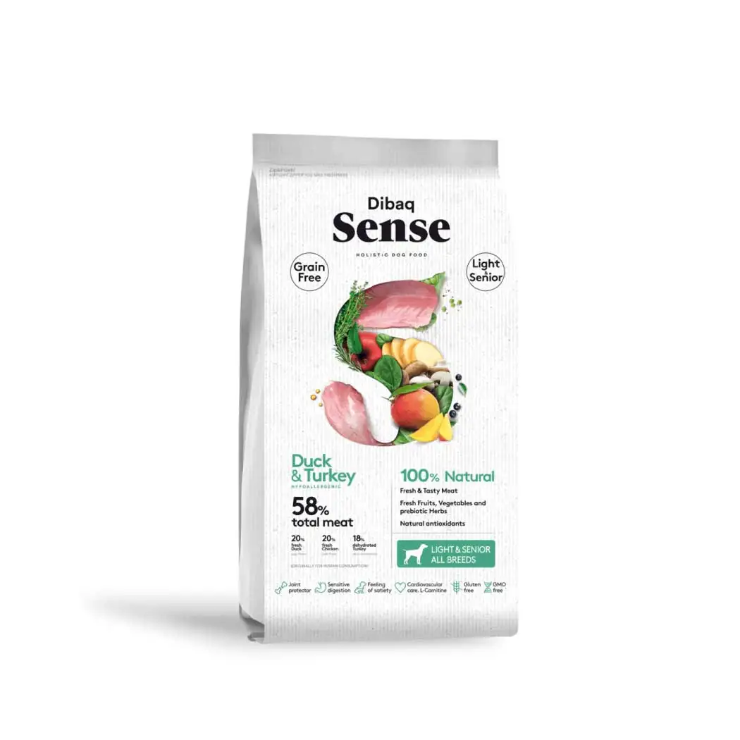 Dibaq Sense Grain Free Pato and turkey light or senior