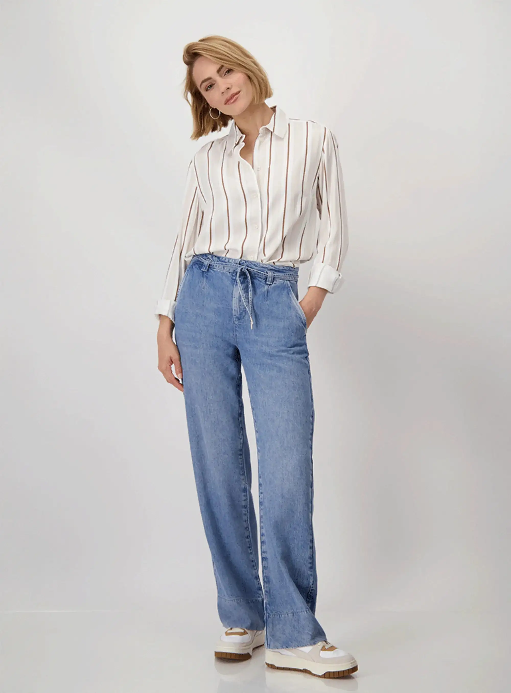 Pantalón MONARI de lyocell azul - Imagen 4