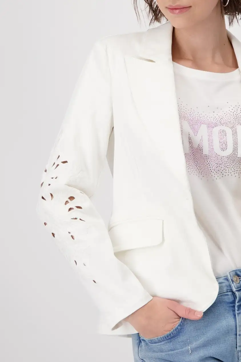 Chaqueta MONARI blanca perforada - Imagen 3