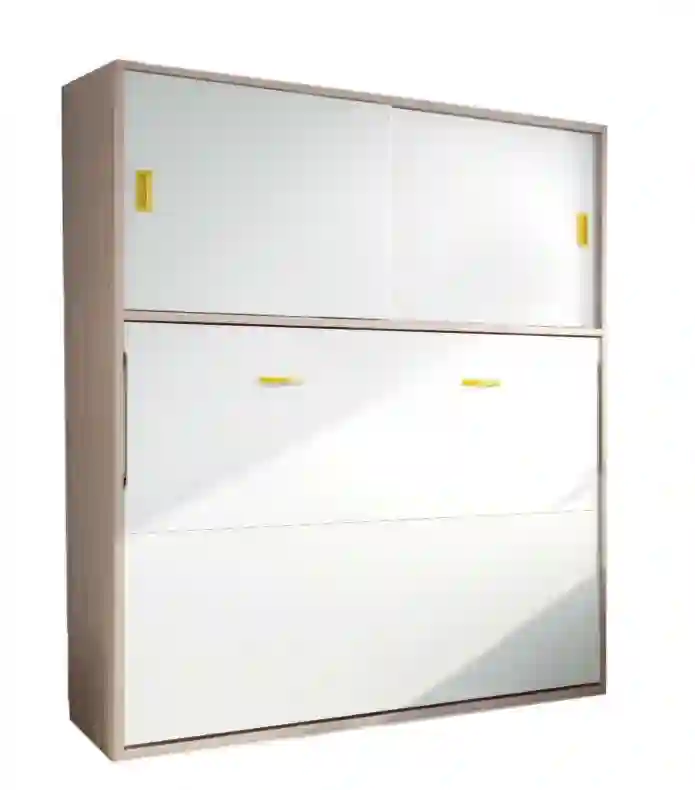 Folding Horizontal Marriage Bed With Cabinear Doors