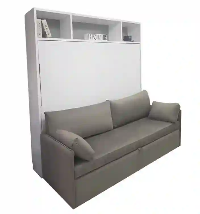 Horizontal folding bed lacquered marriage with sofa