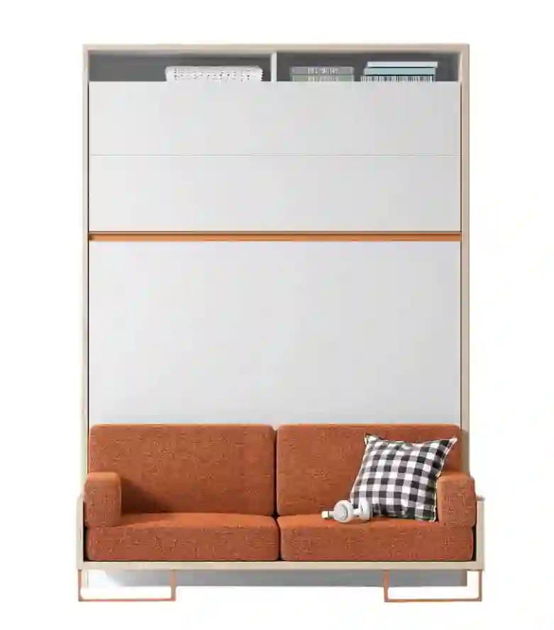 Vertical folding bed with sofa all measures