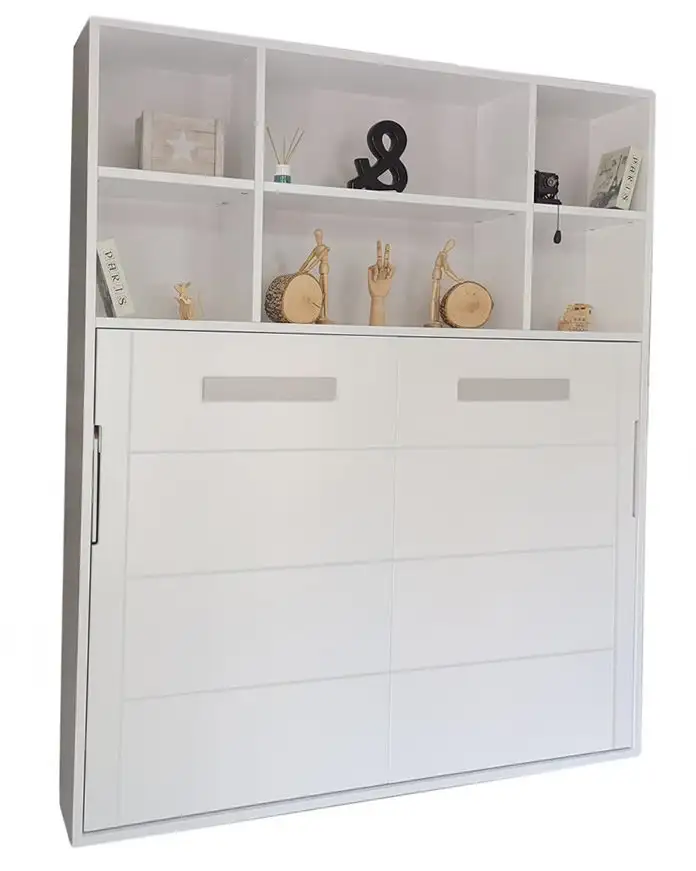 Horizontal folding bed lacquered marriage with bookstore