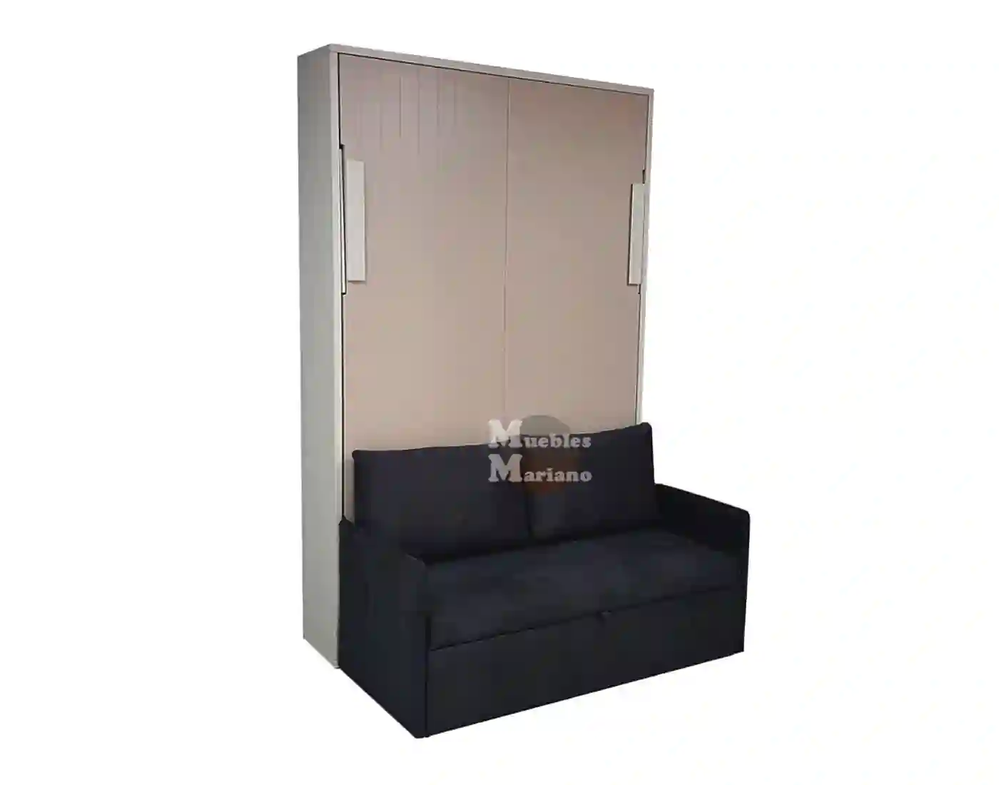 Folding vertical bed lacquered marriage with sofa