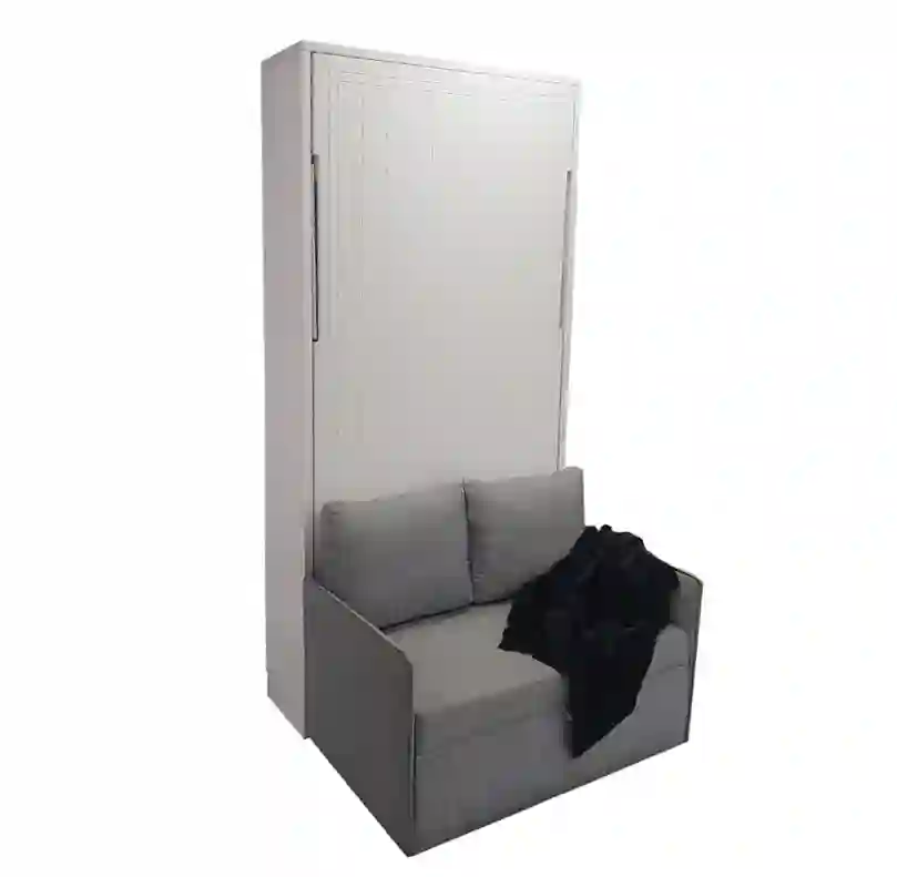Individual lacquered vertical bed with sofa