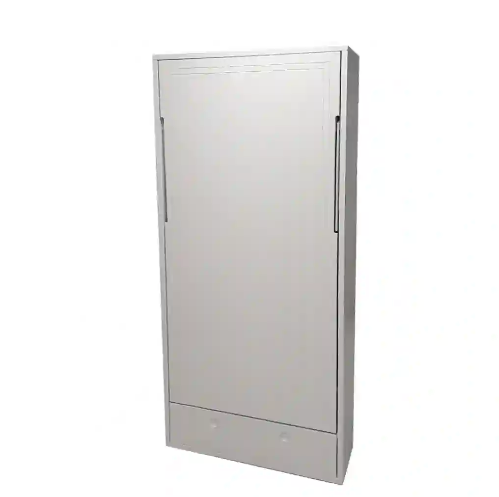 Individual lacquered vertical bed with lower trunk