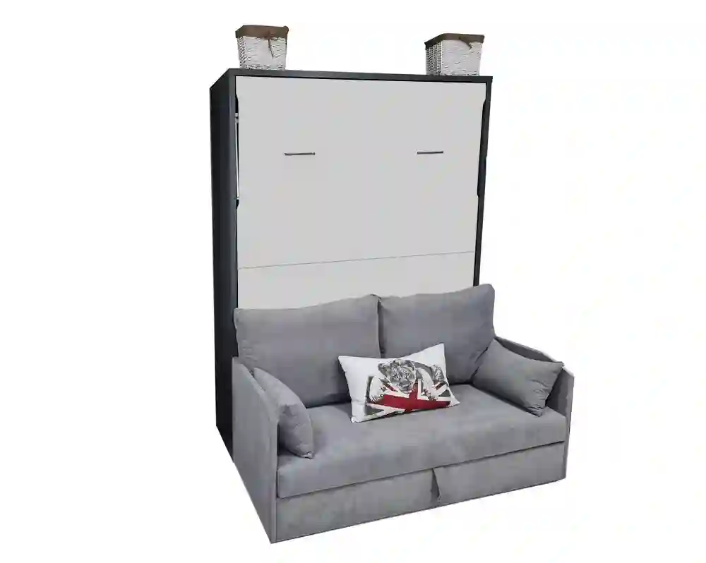 Vertical folding bed with sofa canapé